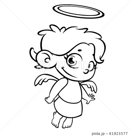 Outlined Christmas angel. Coloring page 61923577