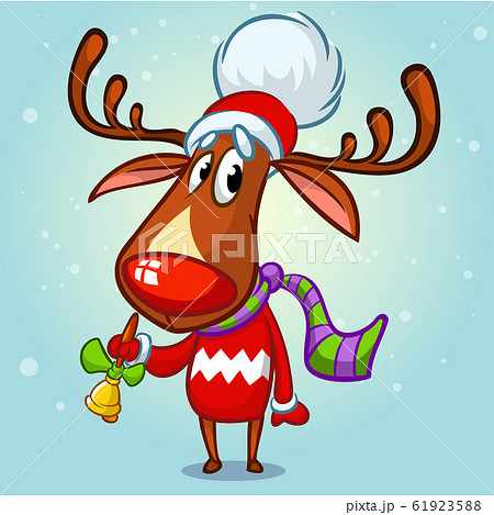 Cartoon Christmas Reindeer with red nose. Vector Cartoon Christmas Reindeer with red nose. Vector 61923588