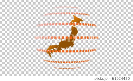 CG球體:日本被虛線包圍的球體 CG球體:日本被虛線包圍的球體 61924420
