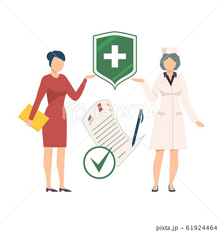 Health Benefits Document Vector Illustration. Medical Insurance Gaining Concept 61924464