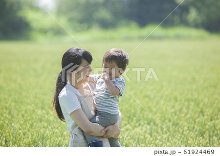 麦畑の親子 61924469