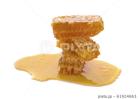 Honeycomb piece. Honey slice an isolated on white Honeycomb piece. Honey slice an isolated on white 61924663