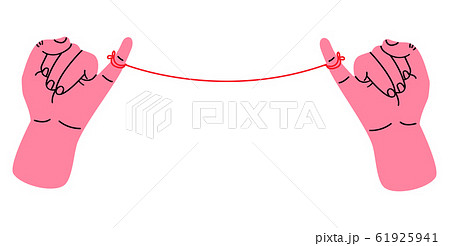 Little pinkie promise with red thread vector 61925941