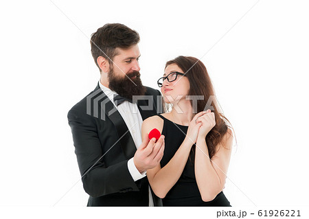 Ideas for unique marriage proposal. Couple 61926221