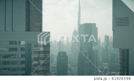 Aerial view of Dubai downtown skyscrapers, UAE Aerial view of Dubai downtown skyscrapers, UAE 61926598