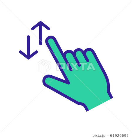 control on the touchscreen icon vector. Isolated contour symbol illustration control on the touchscreen icon vector. Isolated contour symbol illustration 61926695