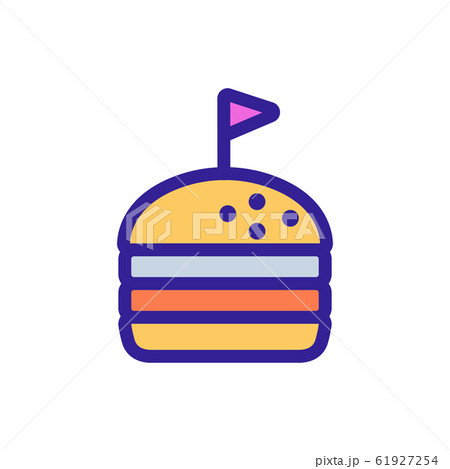 Burger icon vector. Isolated contour symbol illustration 61927254