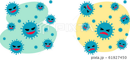 インフルエンザウイルスのイラスト 2タイプセット のイラスト素材