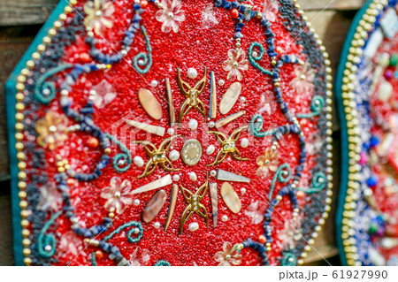 Decorative patterns and ornaments of the peoples of the world close up 61927990