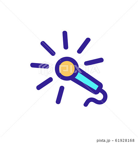 A working microphone icon vector. Isolated contour symbol illustration 61928168