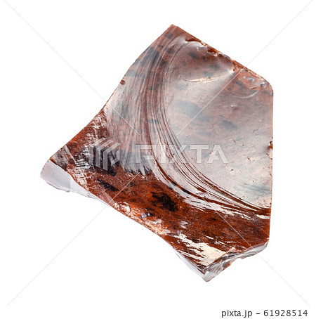 rough Mahogany Obsidian glass isolated on white 61928514