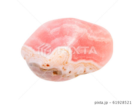 tumbled banded Rhodochrosite gem stone isolated 61928521