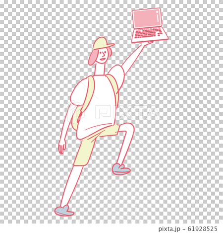 有筆記本電腦的年輕人 61928525