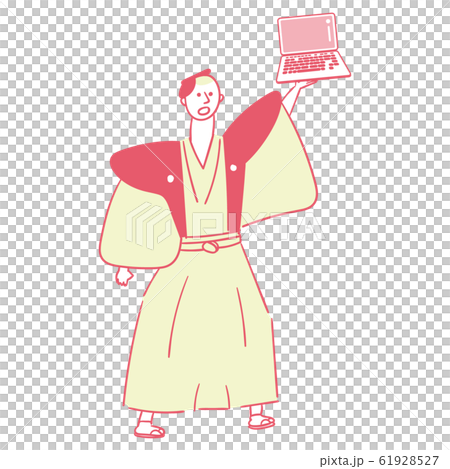 Samurai with notebook PC - Stock Illustration [61928527] - PIXTA