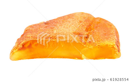 cut raw Amber nugget isolated on white 61928554