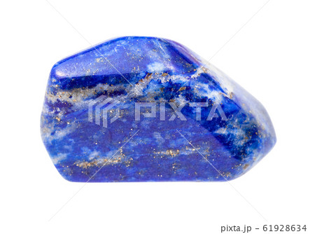 pebble of Lapis lazuli (Lazurite) gem isolated 61928634