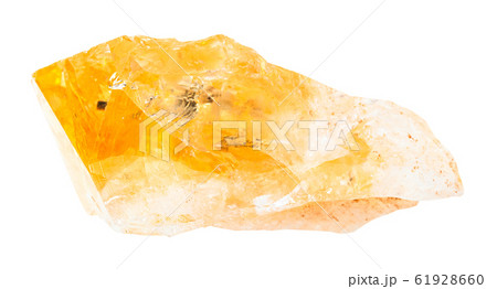 unpolished citrine (yellow quartz) rock isolated unpolished citrine (yellow quartz) rock isolated 61928660