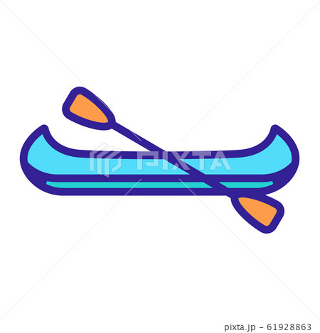 boat with paddles icon vector. Isolated contour symbol illustration boat with paddles icon vector. Isolated contour symbol illustration 61928863