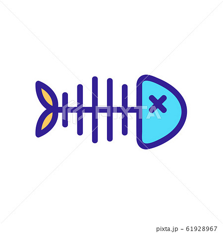 Dead fish skeleton icon vector. Isolated contour symbol illustration Dead fish skeleton icon vector. Isolated contour symbol illustration 61928967