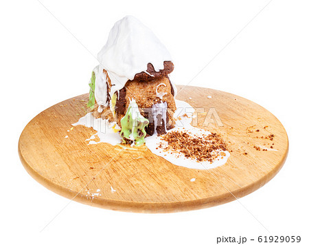 Christmas Gingerbread house on wooden board 61929059