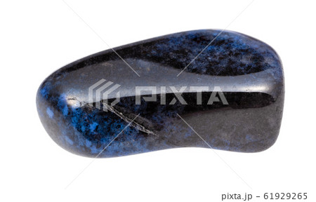 polished Dumortierite gemstone isolated on white 61929265