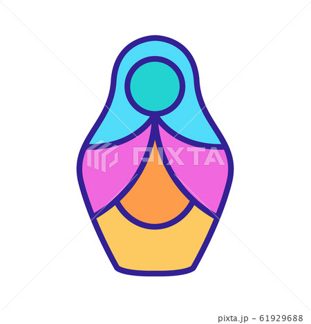 Matreshka icon vector. Isolated contour symbol illustration 61929688
