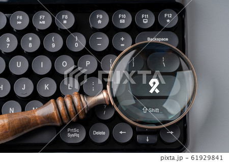 Medical retro keyboard with magnifying glass 61929841