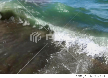 Front view on beautiful sea wave on sandy beach Front view on beautiful sea wave on sandy beach 61932491