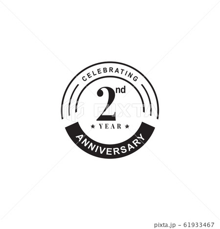 2nd Year Anniversary Logo Design Vector Templateのイラスト素材