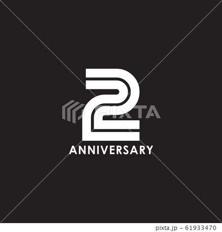 2nd Year Anniversary Logo Design Vector Templateのイラスト素材
