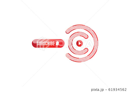 Subscribe button with bell icon. Red button for channel and video blog in social media on white background. Flat vector illustration EPS10 Subscribe button with bell icon. Red button for channel and video blog in social media on white background. Flat vector illustration EPS10 61934562