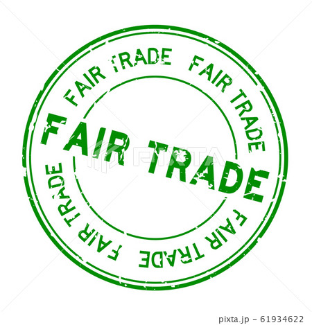 Grunge green fair trade word round rubber seal stamp Grunge green fair trade word round rubber seal stamp 61934622