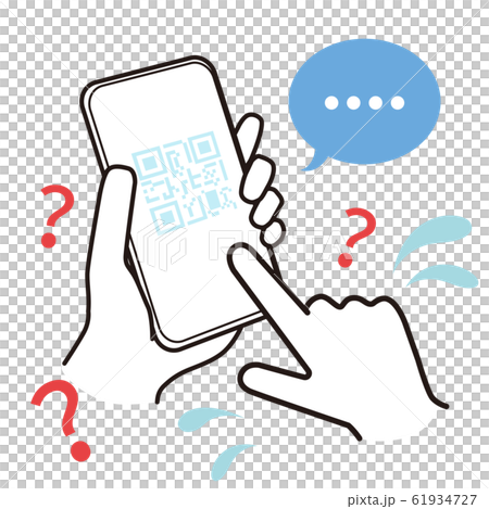 QRコード決済　スマートフォンが無反応のイラスト 61934727