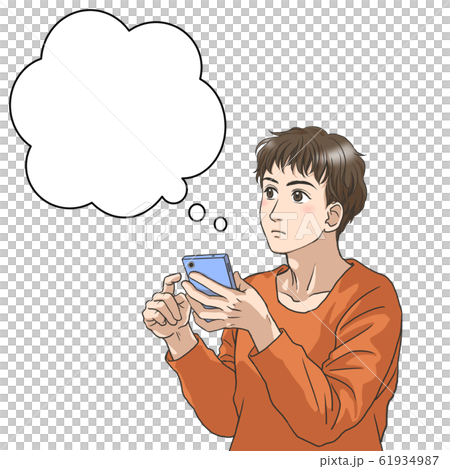 スマホを使う若い男性 スマホを使う若い男性 61934987