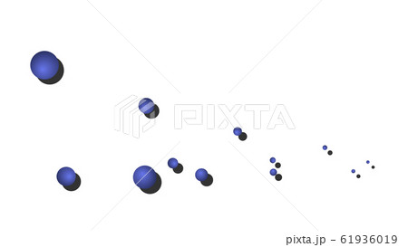 CGパーティクル　転がる複数の球体 61936019