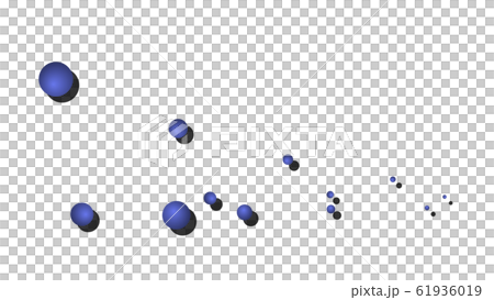 CGパーティクル　転がる複数の球体 61936019