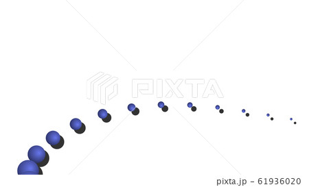 CGパーティクル　転がる複数の球体 61936020