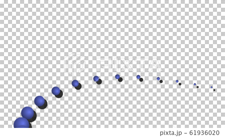 CGパーティクル　転がる複数の球体 61936020