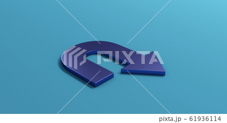 Turning arrow blue color. 3D icon rendering illustration 61936114