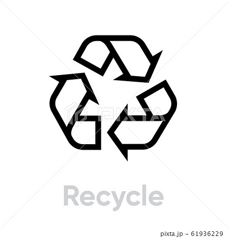 Recycle line icon. Recycling vector sign isolated on white 61936229
