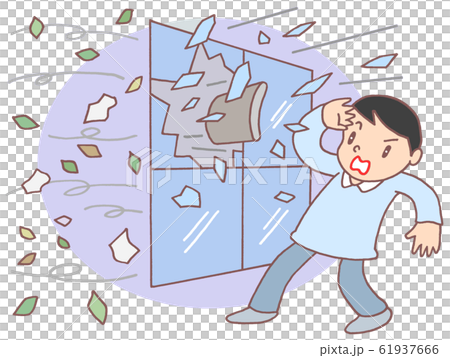 強風導致窗玻璃損壞 強風導致窗玻璃損壞 61937666