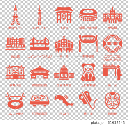 Tokyo Famous products / Specialty Icon material set (with name) 61938243