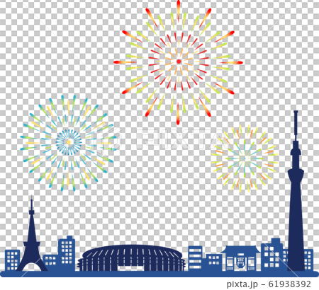 New National Stadium and Fireworks New National Stadium and Fireworks 61938392