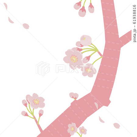 ピンク色の桜のイラスト（淡いトーン） 61938816