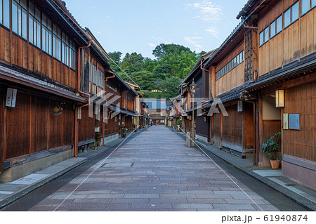 石川金沢_ひがし茶屋街夕景 61940874