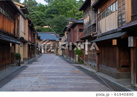 石川金沢_ひがし茶屋街夕景 石川金沢_ひがし茶屋街夕景 61940890