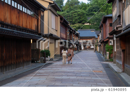 石川金沢_ひがし茶屋街夕景 石川金沢_ひがし茶屋街夕景 61940895