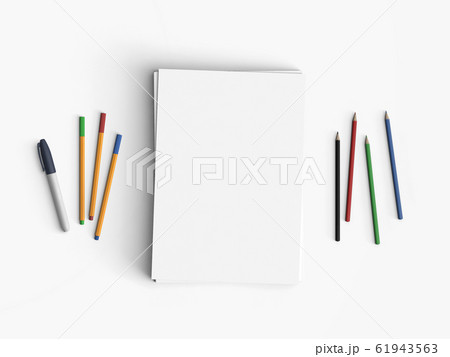 Minimal office desk workplace with blank paper, Minimal office desk workplace with blank paper, 61943563