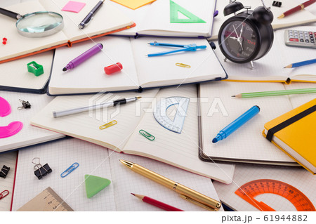 notepad or notebook with school supplies notepad or notebook with school supplies 61944882