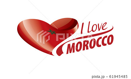 National flag of the Morocco in the shape of a heart and the inscription I love Morocco. Vector illustration National flag of the Morocco in the shape of a heart and the inscription I love Morocco. Vector illustration 61945485